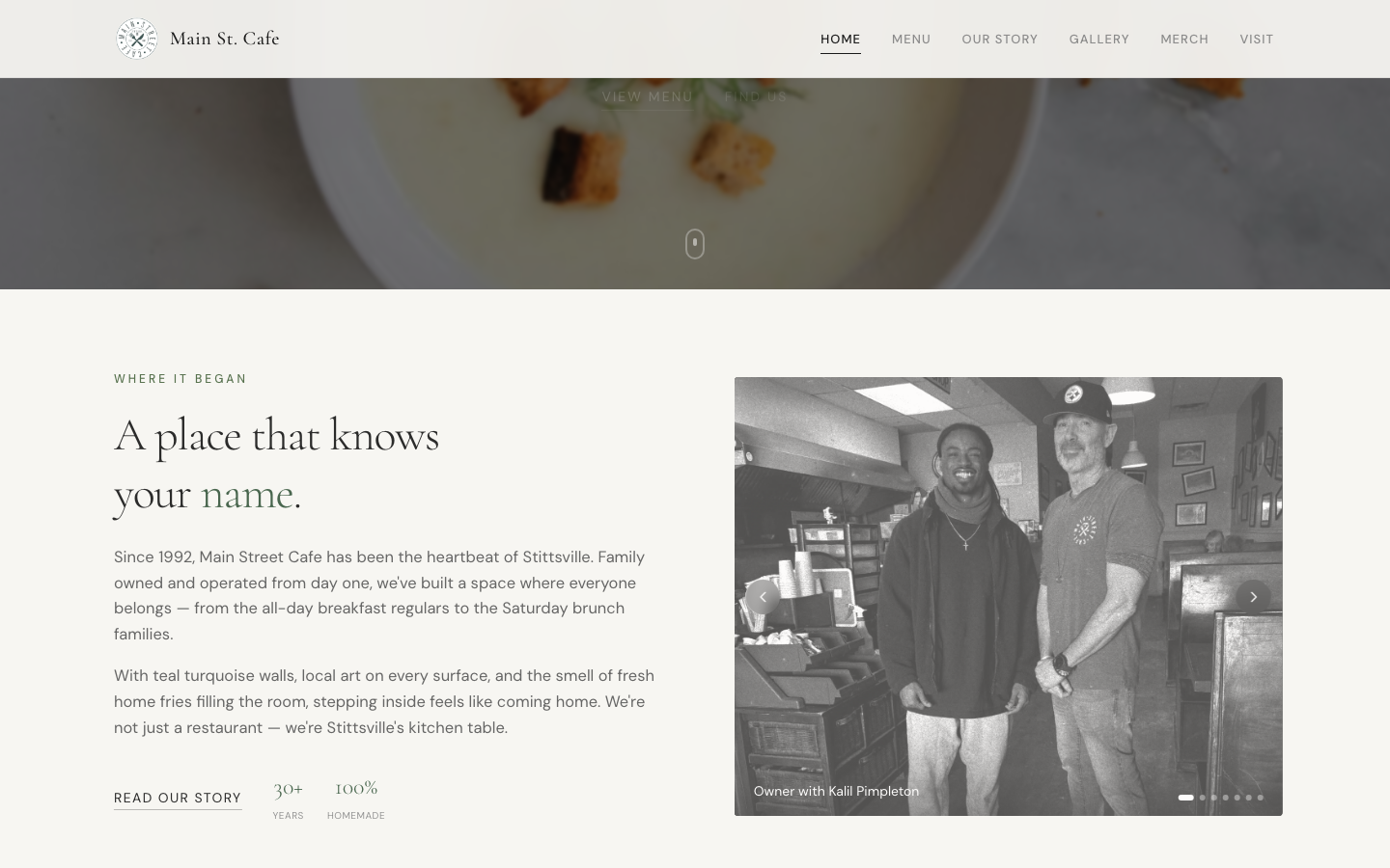 about section — a place that knows your name