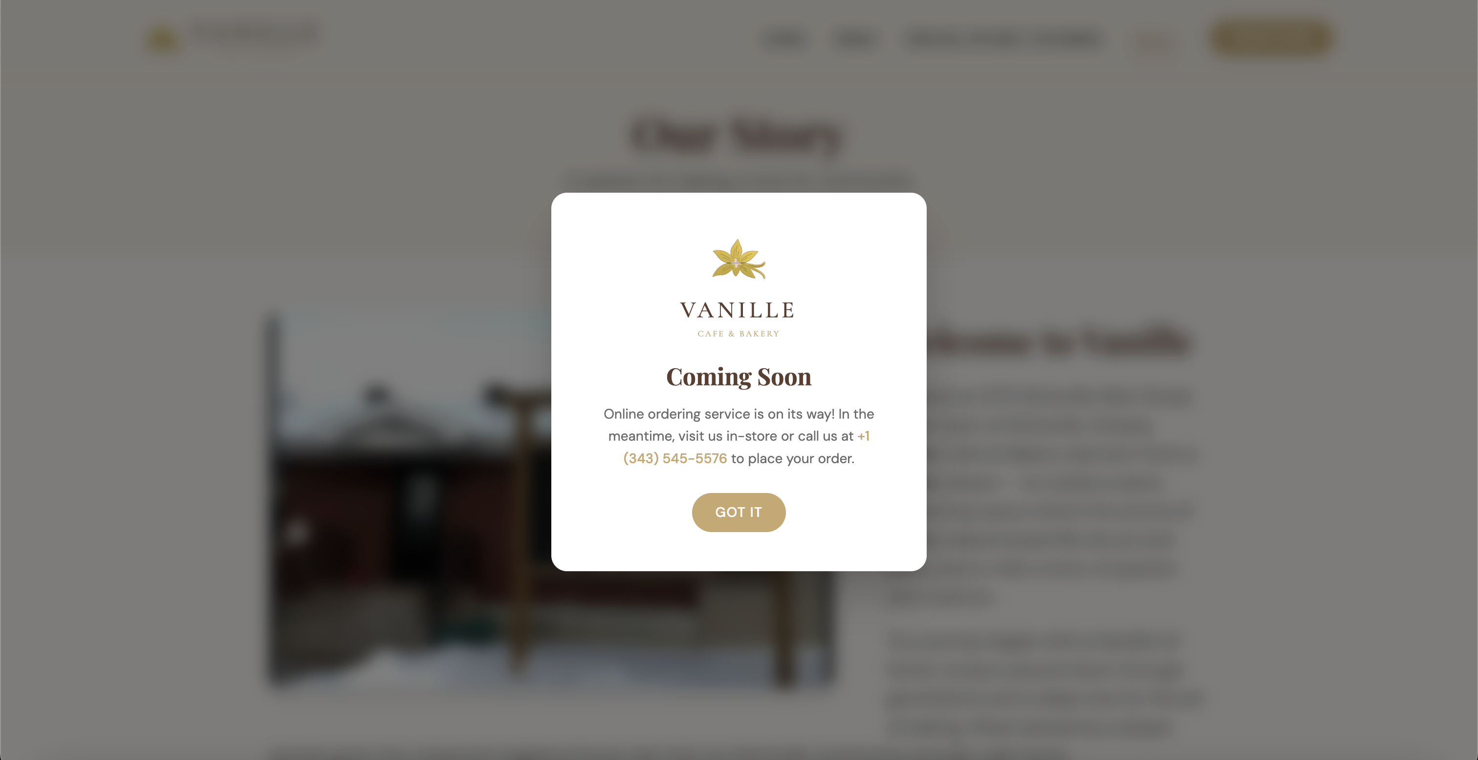 coming soon order modal